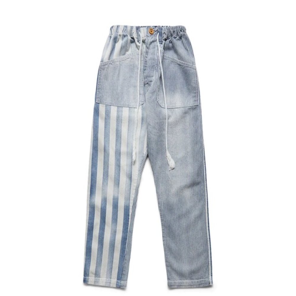 Unisex Dr. Collectors P38 Linen Pants in Indigo MULTI STRIPE - Barely Worn